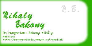 mihaly bakony business card