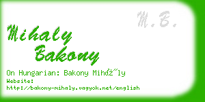 mihaly bakony business card